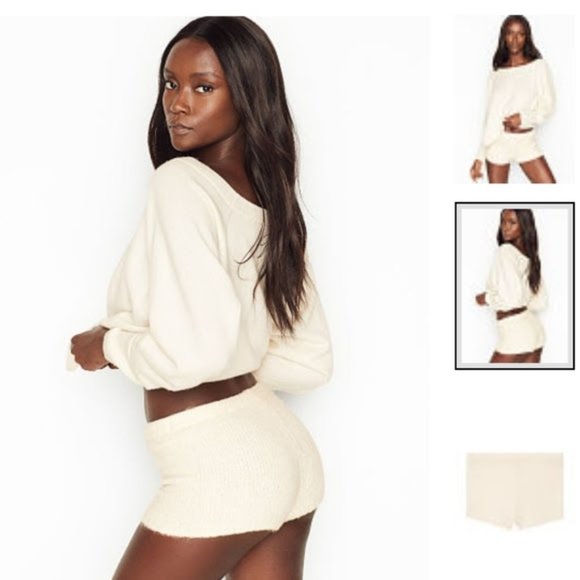 Victoria's Secret Slouchy Cream Fuzzy sweater - Picture 8 of 9